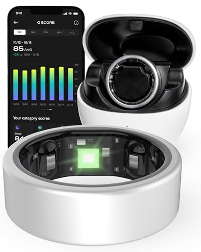 QALO QRNT Smart Ring Health Tracker for Men & Women - Matte Silver, Size 12 - Ultra-Lightweight, Water-Resistant Tracking Ring for Fitness & Sleep - Wearable Tech Equipped with Nano Technology