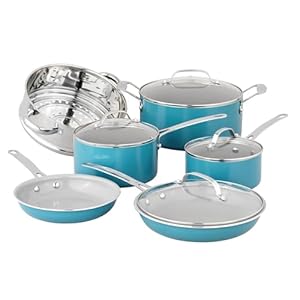 Gotham Steel 10 Piece Ceramic Pots and Pans Set Non Stick Cookware Set, Kitchen Cookware Sets, Pot and Pan Set, Pot Set, Non Toxic Cookware Set, Frying Pan Set, Saucepan Set, Pots Set, Dishwasher Safe