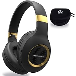 Casco Clase 0 PowerLocus Auriculares Bluetooth Diadema, Auriculares Inalámbricos, Estéreo Hi-Fi con Graves Profundos, Cascos Bluetooth con Micrófono Incorporado, Cascos con Cable para Clases Online, Móvil, Tablet