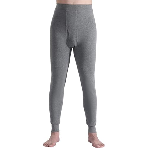 Cotton Long Johns Men's Plus-Size 100% Cotton Thermal Pants Underwear Bottom wear 160kg (US, Alpha, 7X, Big, Regular, Grey)
