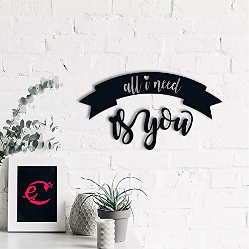 Image of eCraftIndia All I Need Is You Wooden Wall Decor for Living Room Bedroom| Home Wall Decor Items | Wall Art for Home Decor| Valentine Gift for Girlfriend Boyfriend Husband Wife Her| Valentine Decoration