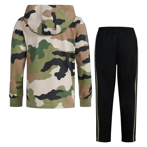 adidas Boys Long Sleeve Camo Fleece Hooded Pullover Set2