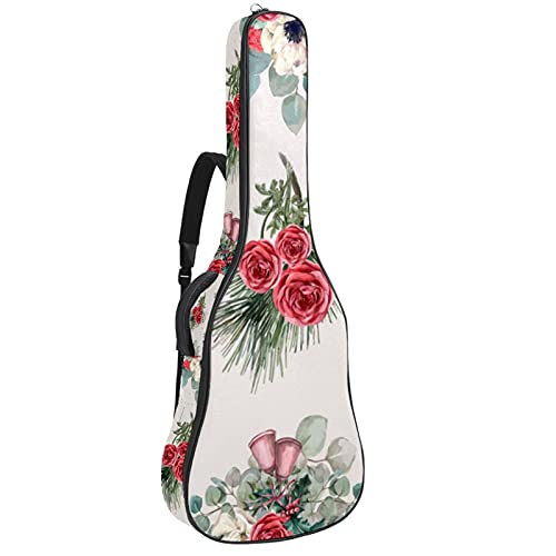 Housse guitare basse et acoustique imperméable à fleurs