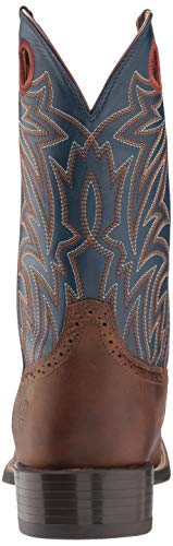 Ariat Mens Sport Sidebet Western Boot Distressed Brown/Solid Blue 8 #TOP2