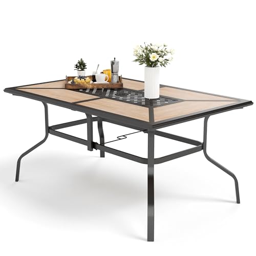 MFSTUDIO Rectangular Imitation Wood Patio Table