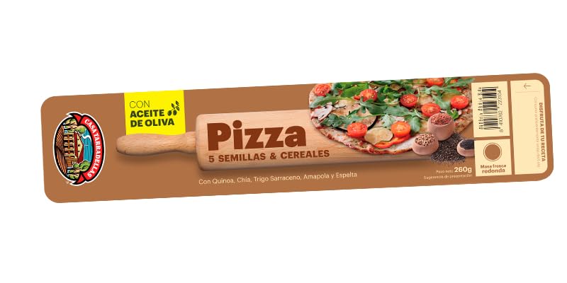 (PACK 4 Und.) MASA FRESCA CASA TARRADELLAS PARA PIZZAS, HOJALDRES Y EMPANADAS. (REFRIGERADO) (Masa fresca y redonda elaborada con quinoa, chia, trigo sarraceno, amapola y espelta)