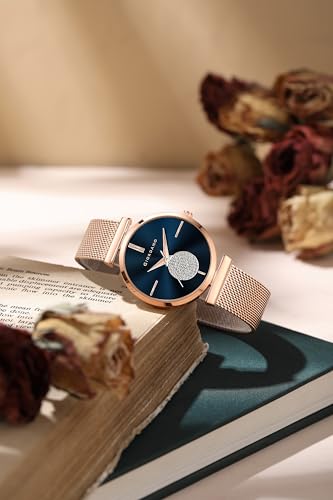 Image of Giordano Eleganza Collection Analog Watch for Women with Crystal Studded Dial and Metallic Mesh Strap