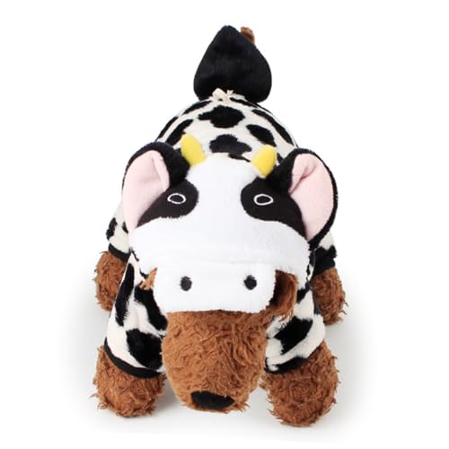 Disfraz para perro pequeño diseño de vaca cálido y cómodo miniatura 3