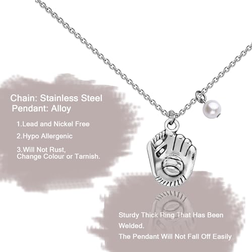 MAOFAED Simple Softball Necklace For Her Gift For Softball Teammate Sports Lover Gift2