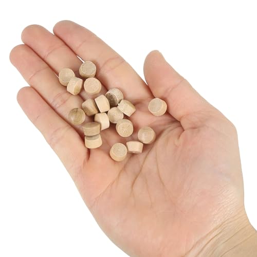 Image of uxcell 100Pcs 5 /16 Inch Flat Head Wood Plugs - Wooden Button Plugs for Screw Holes