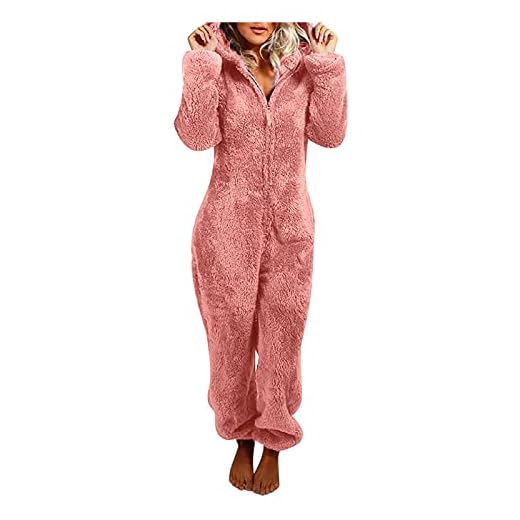 2022 Pijama Onesie mono con capucha pijama de una pieza para Mujer espesar caliente cremallera Talla grande Ropa de dormir de casa Navidad Halloween Fiesta disfraces