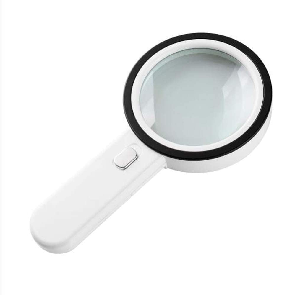 Loupe à main LED de lecture avec lentille en verre éclairée de 125mm