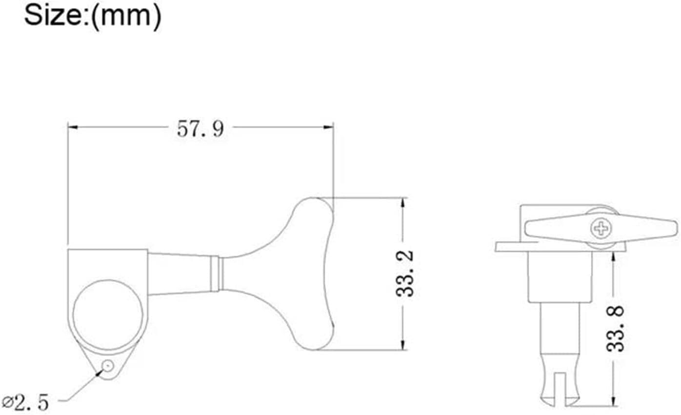 Elektryczna gitara basowa kołki do strojenia głowica maszynowa klucze tunera 2R2L Chrome 1:18 przełożenie elektrycznego basu 4 szt(Silver)