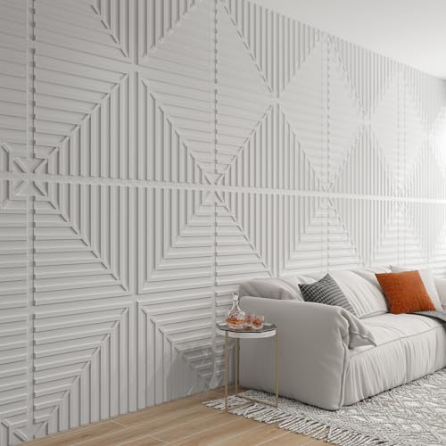 Art3d 12-Pack Drop Ceiling Tiles 2x2 FT, PVC 3D Textured Panels for Interior Wall Decor Living Room Bedroom Office, 24x24 Inch, White by Art3d - Image 7