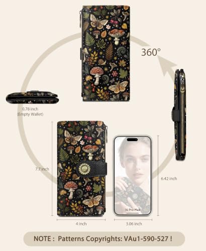 GIANCOMICS Mushroom Womens Wallet RFID Blocking, Credit Card Holder Bifold - Image 6