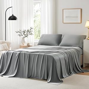 ACCURATEX Cooling Sheets Split California King Size - Viscose Made from Bamboo, Luxury Hotel Sheet Set for Adjustable Bed, Super Soft Breathable Bedding Sheets up to 16 inches Deep Pockect,G