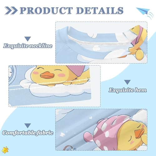 ALAZA Kids Rash Guard Boys Toddler Swim Shirts Short Sleeve Duck Sleeping UPF 50+ 3T3