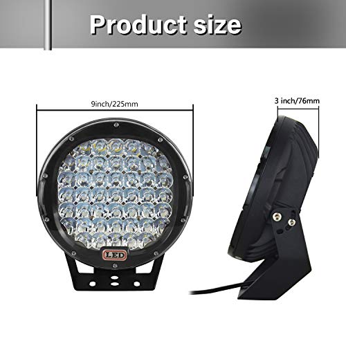 Willpower 9 Inch 96W Black Round Led Spot Driving Work Light Bar Off Road Fog Driving Roof Bar Bumper For Jeepsuv Truck Atv 4X4 Boat Off Road Head Light #TOP1