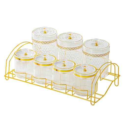 Tarros herméticos de plástico ámbar con tapa para encimera Plum Blossom 2