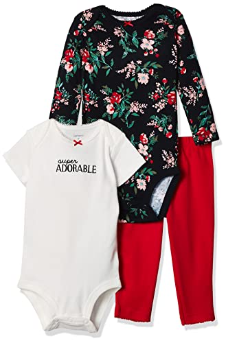 Carter's Baby Girls 3 Pc Back Art 126g426, Red, 12M