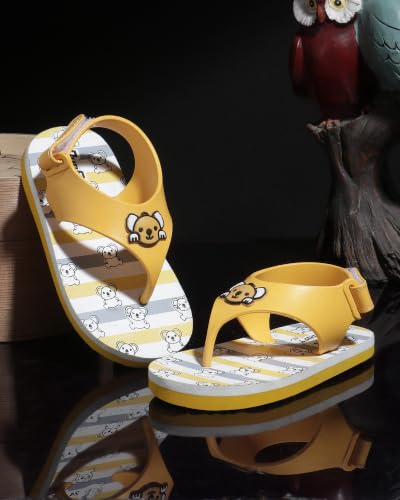 Image of Duosoft Kids Flip Flop Sandals with Bear Motif, Slippers for Baby Girl and Baby Boy, Indoor and Outdoor Slipper for Kids with Strap (K-401)