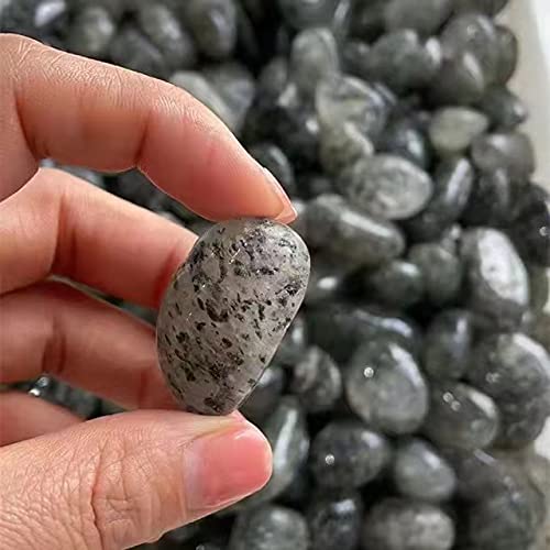Polierte Rohkristalle, Edelsteinkristall, schwarzer Turmalin, Trommelsteine ​​für Heimdekoration, 200 g, 17–22 mm Voller Textur