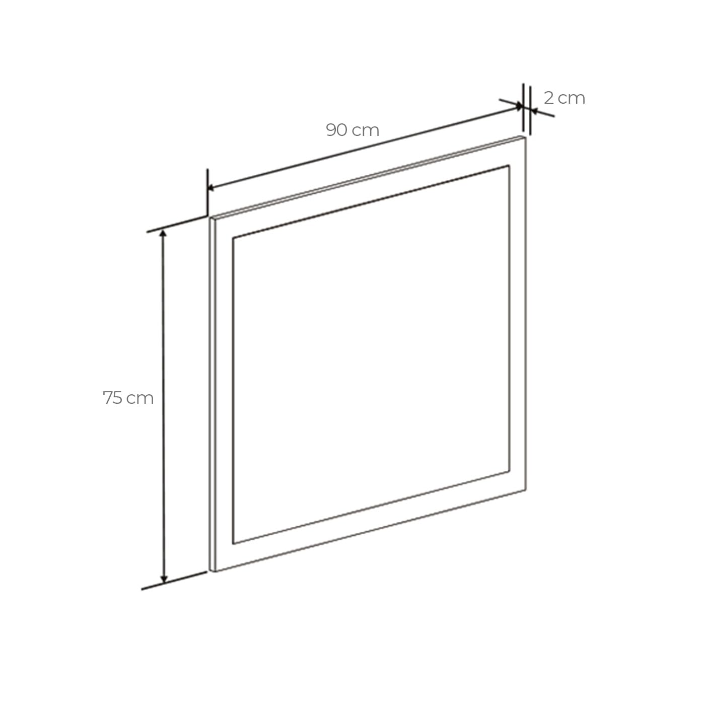 amuéblate online - Miroir Mural, modèle Florida, Pratique et Fonctionnel, Finition Couleur Canyon, avec ferrures, Dimensions : 75 cm (Hauteur) x 90 cm (Largeur) x 2 cm (Profondeur)