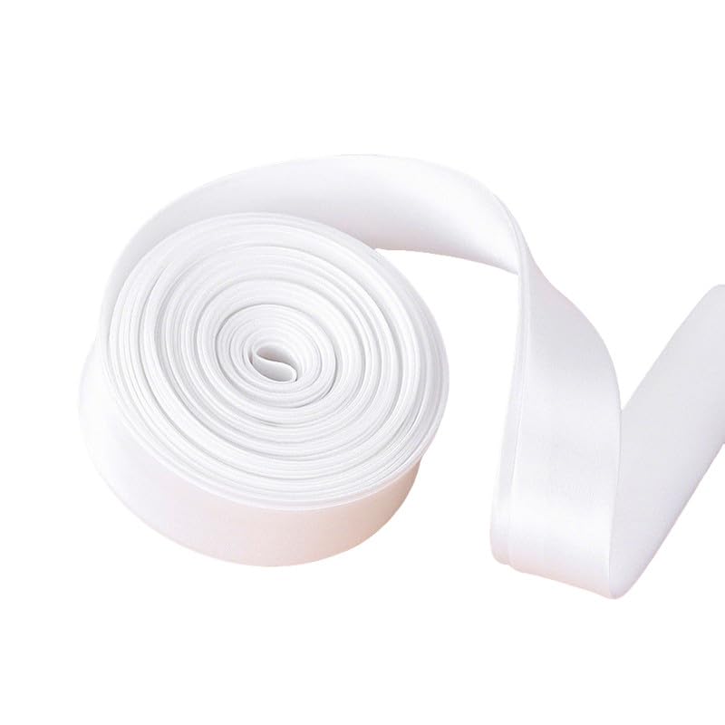 5M White Polyester Satin Bias Tape for Sewing 2cm Wide Binding Trim for DIY Sewing Projects