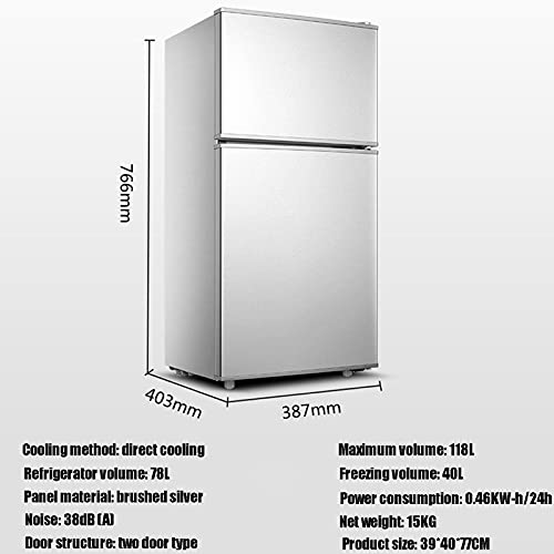 Compacte koelkast 108 L vriezer met verstelbare verwijderbare glazen planken met LED-verlichting Mechanische bediening… - Image 7