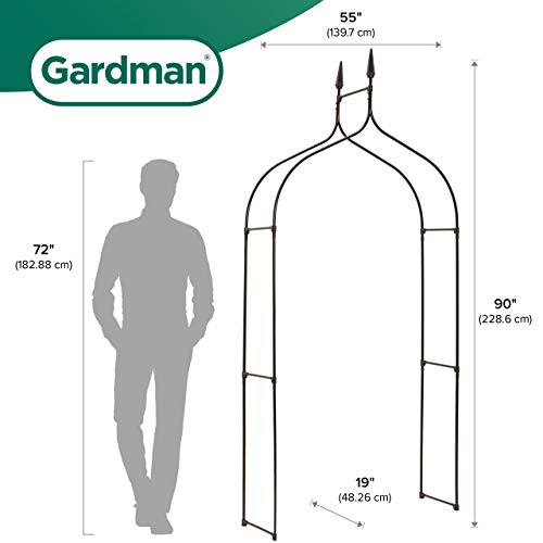 Gardman R351 Gothic Garden Arch, BLACK - Thumbnail 3