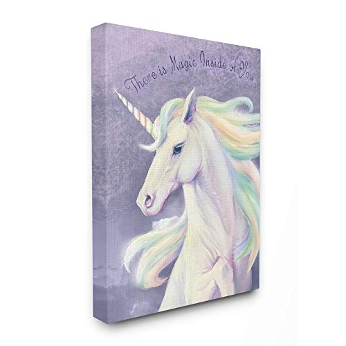 Stupell Industries Magic Inside Of You Inspirational Unicorn Quote Purple Pink, Designed By Ziwei Li Wall Art, 16 X 20, Canvas #TOP7