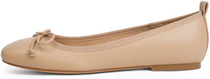 Modatope Ballet Flats with Bow Ballerina Closed Square Toe Slip on Bowknot Flats Shoes for Women Dressy - Image 5