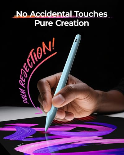 Image of JAMJAKE Stylus for Apple iPad Pencil 5X Faster Charge, Pencil for Apple iPad Compatible with iPad 6-11th Gen, iPad Air 3-5 /M2 /M3, iPad mini 5 /6, iPad Pro 11 inch /12.9 inch /M4, Double Tap Turn On /Off - Blue