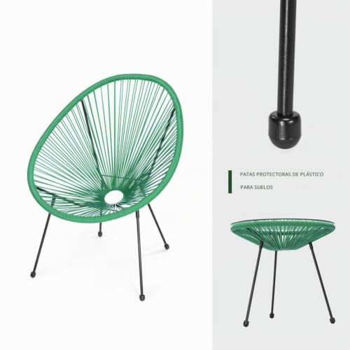 Juego de decoración de jardín Freddy de dos plazas con mesa y sillones verde menta 7