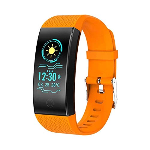 melysEU Smart Watch Sports Fitness Activity Heart Rate Tracker Presión Arterial Reloj Pulsera Enlace Anillo (Naranja)