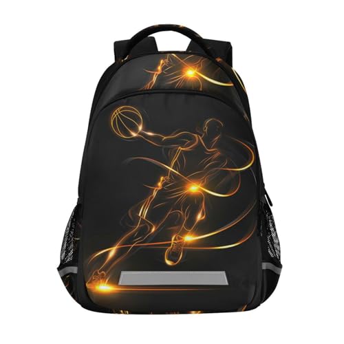 Sac à dos ordinateur portable et école étanche avec motif basket enfant