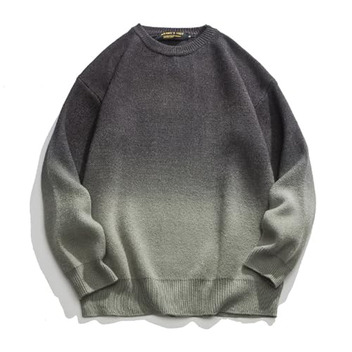 Pull dégradé pour hommes à manches longues gris L - Pull décontracté confortable au quotidien