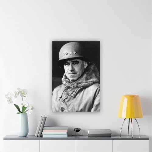 Impression sur toile haut de gamme General Omar Bradley avec cadre suspendu