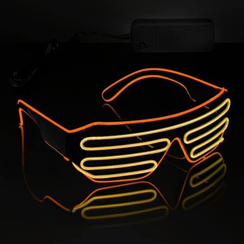 lumous rola Light Up El Wire Shutter Neon Rave Led Gafas Cover
