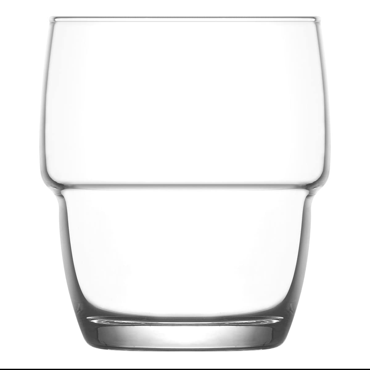 LAV Galata Stacking Whiskey Glasses Set - 285ml - Pack of 6 Modern Easy Store Glass Drinking Tumblers