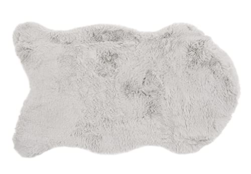 CB Home & Style Kunstfell Dekofell Teppich rosa grau Taupe Creme Sitzkissen Lammfellimitat Felloptik Verschiedene Größen (Grau, 60 x 90 cm)