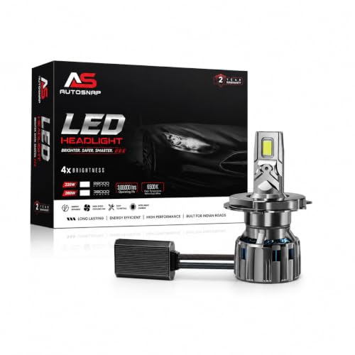 Image of AUTO SNAP Headlight Bike LED Bulbs 110W /11000 Lumens Super Bright LED Headlight Conversion Kit for Motorcycle 6500K Cool White 2 Year Warranty Set of 1 H4