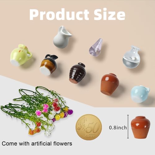 8 imanes decorativos mini florero cerámico para nevera miniatura 3