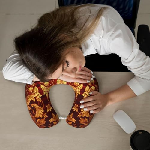 Almohada de viaje con patrón damasco negra miniatura 7