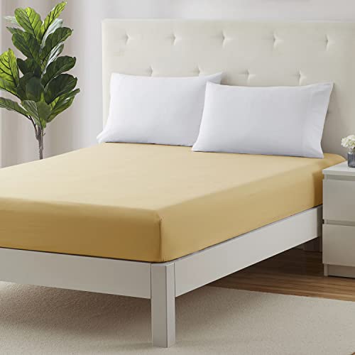 Image of Clara Clark Premier 1800 Collection Single Fitted Sheet, King, Camel Gold