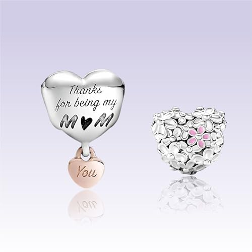 Image of Mom Family Charms Bead for Bracelets and Necklaces Jewelry Charm for Women Valentine Mother's Day