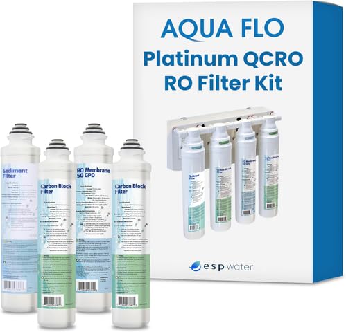 Genuine Aqua Flo Platinum QCRO RO Filter Kit with 50 GPD Membrane and Cartridges | 4-Stage Filtration, Easy Install, Contaminant Reduction, Improved Taste, Cost-Effective Water Solution