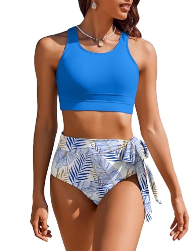 Maillot de bain 2 pièces taille haute AI'MAGE avec dos nageur et nœud