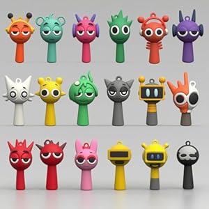 18 PCS Sprunki Colorful Figurines Toy Set, Sprunki Game Action Figures Mystery Box, Fun Toys Gifts for Kids