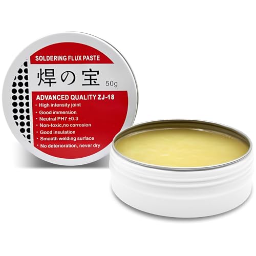 DAZISEN 50g Lötpaste - Lötflussmittel-Zinnpaste, Lötdocht, Flussmittel Lötpaste Keine Saubere Formulierung, Lötflusspaste für Mechaniker, Metall, Zinn, PC-Karten, Bauelemente(Nettogewicht 50g)